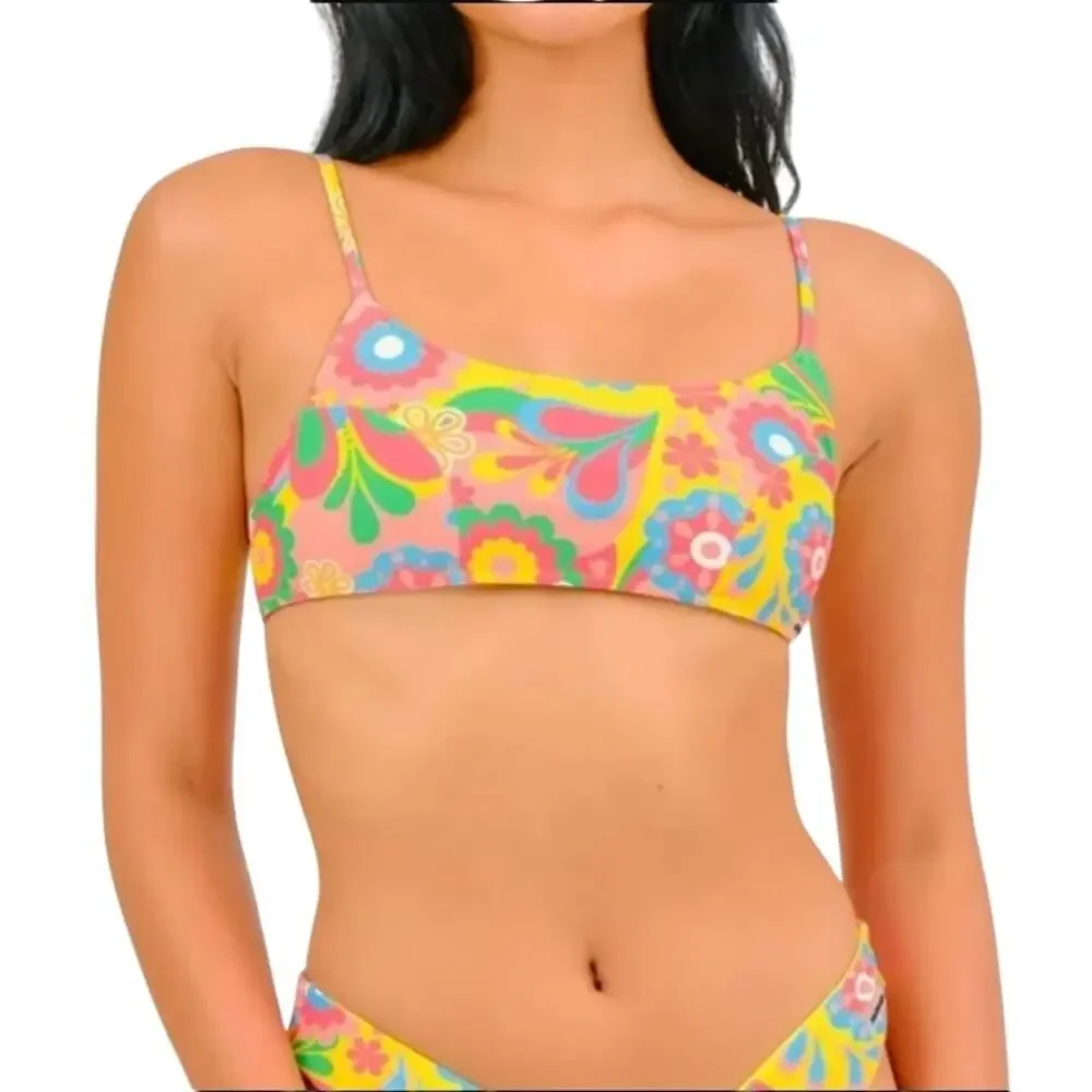 Blackbough Swim Multicolor Floral Groovy Garden Kenzie Bikini Top